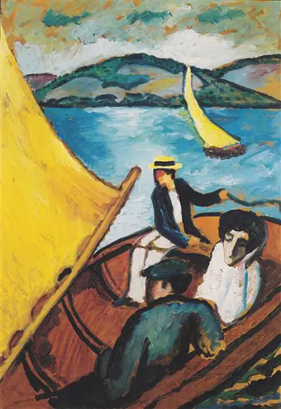 Sailing Boat on the Tegernsee August Macke